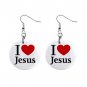 I Love Jesus  Dangle Earrings Jewelry 1 inch Buttons 12628344