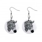 Zebras Zebra  Dangle Button Earrings Jewelry 1 inch Round 12894084