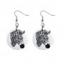 Zebras Zebra  Dangle Button Earrings Jewelry 1 inch Round 12894084