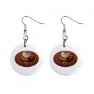 Cappucinno Dangle Button Earrings Jewelry 1 inch Round 12731343