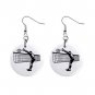 Volleyball Spiker  Dangle Button Earrings Jewelry 1 inch Round 12781947