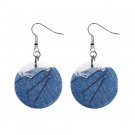 Denim Zipper Dangle Button Earrings Jewelry 1 inch Round 12731301