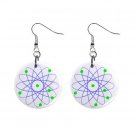 Atom  Dangle Button Earrings Jewelry 1 inch Round 12690982