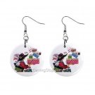 Born To Shop Dangle Button Earrings Jewelry 1 inch Round 12734841