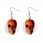 Wax Skull  Dangle Button Earrings Jewelry 1 inch Round 12894089