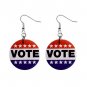 VOTE  Dangle Button Earrings Jewelry 1 inch Round 12709966
