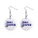 Ski Aspen Dangle Button Earrings Jewelry 1 inch Round 12731374