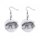 Leopard  Dangle Button Earrings Jewelry 1 inch Round 12708495