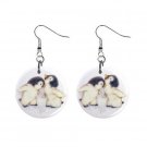 Cute Penquins Dangle Button Earrings Jewelry 1 inch Round 12731224