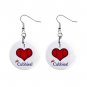 I Love the Cubbies BaseBall Chicago Cubs Dangle Button Earrings Jewelry 1 inch Round 12707663