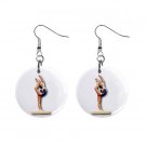 Gymnastics Gymnast #7 Dangle Button Earrings Jewelry 1 inch Round 12779173
