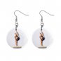 Gymnastics Gymnast #7 Dangle Button Earrings Jewelry 1 inch Round 12779173