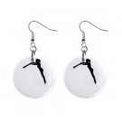 Gymnastics Gymnast #3 Dangle Button Earrings Jewelry 1 inch Round 12779168