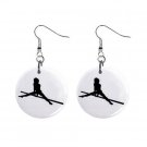 Gymnastics Gymnast #5 Dangle Button Earrings Jewelry 1 inch Round 12779171