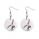 Gymnastics Gymnast #8 Dangle Button Earrings Jewelry 1 inch Round 12779174