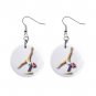 Gymnastics Gymnast #8 Dangle Button Earrings Jewelry 1 inch Round 12779174