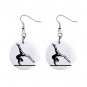 Gymnastics Gymnast #10 Dangle Button Earrings Jewelry 1 inch Round 12779177
