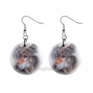 Wolf Dangle Button Earrings Jewelry 1 inch Round 12734943