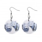 Wolves  Dangle Button Earrings Jewelry 1 inch Round 12894088