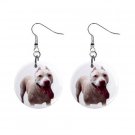 New Dog  Pit Bull 1" Round Button Dangle Earrings Jewelry 13019047