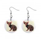 New Hairless Cat Sphynx 1" Round Button Dangle Earrings Jewelry 13081445