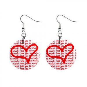 New I Love You Valentine Dangle Button Earrings Jewelry 13483316