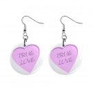 New Pink True Love Heart Valentine Dangle Button Earrings Jewelry 13483314
