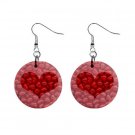 New Red Hots Candy Heart Valentine Dangle Button Earrings Jewelry 13483313
