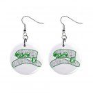 St. Paddy Patrick Day Hat Dangle Button Earrings Jewelry  13501040