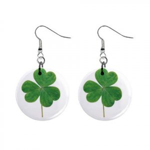 Three Leave Clover St. Paddy Patrick Day  Dangle Button Earrings Jewelry  13501043
