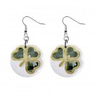 Fancy 3 Leaf Clover St. Paddy Patrick Day  Dangle Button Earrings Jewelry 13501047