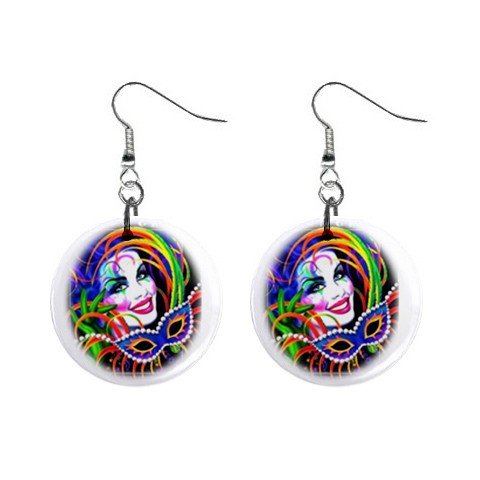 mardi gras dangle earrings