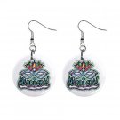 MARDI GRAS Mask 1" Round Dangle Button Earrings NEW 13534594