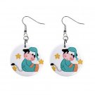 Good Night Cow Dangle Button Earrings Jewelry 1 inch Round 13688969
