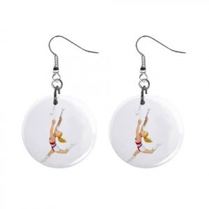 Baton Twirling wirler Dangle Button Earrings Jewelry 14000996
