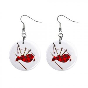 New Bag Pipe Musical Instrument Dangle Button Earrings 14116743