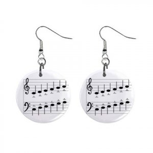 New Musical Note Scale Dangle Button Earrings Jewelry 13690086