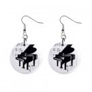 New Piano Music Notes Dangle Button Earrings Jewelry 13690093