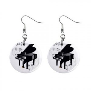 New Piano Music Notes Dangle Button Earrings Jewelry 13690093