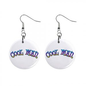 New COOL MAN Dangle Button Earrings Jewelry 13631215