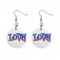 New LOVE Retro Hippie Dangle Button Earrings Jewelry 13631836