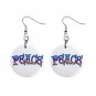 New PEACE Retro Hippie Dangle Button Earrings Jewelry 13631844