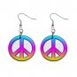New Peace Sign Retro Hippie Dangle Button Earrings Jewelry 13631888