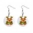 Cute Reindeer Christmas Dangle Earrings Jewelry 1 inch Buttons 12977599