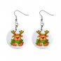 Cute Reindeer Christmas Dangle Earrings Jewelry 1 inch Buttons 12977599