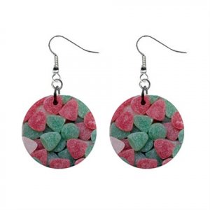 Gumdrops Candy Christmas Dangle Earrings Jewelry 1 inch Buttons 12982351