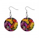 Ribbon Candy Christmas Dangle Earrings Jewelry 1 inch Buttons 12982389