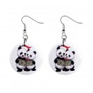 Holiday Pandas Christmas Dangle Earrings Jewelry 1 inch Buttons 13004385