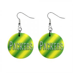 Green Bay Packers Packer Fan Dangle Earrings Jewelry 1 inch Buttons 16502115