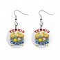 Tennis Chick Dangle Earrings Jewelry 1 inch Buttons 13020701